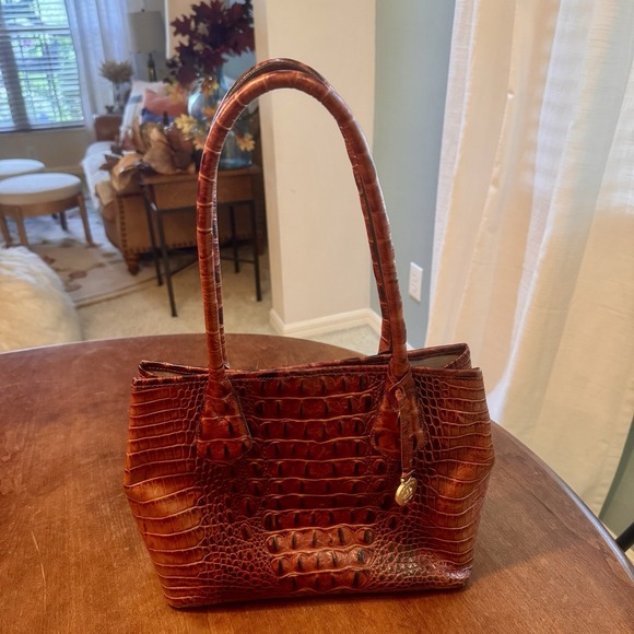 BRAHMIN MELBOURNE OR ANYTIME TOTE CROCODILE SHOULDER BAG GREAT COND - Picture 14 of 16